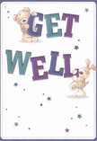 Vivid and heartfelt, this get well card springs to life with the same joyful optimism found in the vibrant spaces around Kings Cross station. Two irresistibly cute illustrated friends-a plush teddy bear and a puppy with floppy ears-playfully hold and steady the bold 'Get Well' lettering, shades of indigo and teal glimmering against a mellow cream background. Around them, scattered stars in varying blues and purples twinkle with warm wishes, infusing the scene with a sense of wonder. The detailing of the bear's fur and puppy's silky ears has a tactile softness, suggesting the comfort of wrapping one's hands around a fresh bouquet expertly crafted by local florists. Every element speaks to kindness and encouragement, making this card the perfect accompaniment to a get well flower delivery from Flower Delivery Kings Cross. Designed with the same careful thought as a hand-tied arrangement, it expresses genuine warmth and reassurance-a small but meaningful way to brighten a loved one's journey to wellness in WC1.